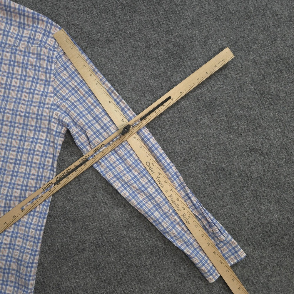 Criquet Shirt Mens Large Blue Plaid Performance Pearl Snap Casual Outdoors Golf - Picture 9 of 10